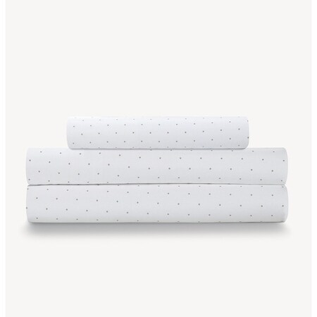 Microfiber Polka Dot Sheet Set - Taupe / Queen 4-Piece Sheet Set